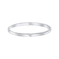 D for Diamond Heart Motif Hinged Maiden Bangle with Real Diamond B5482