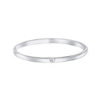D for Diamond Heart Motif Hinged Maiden Bangle with Real Diamond B5482