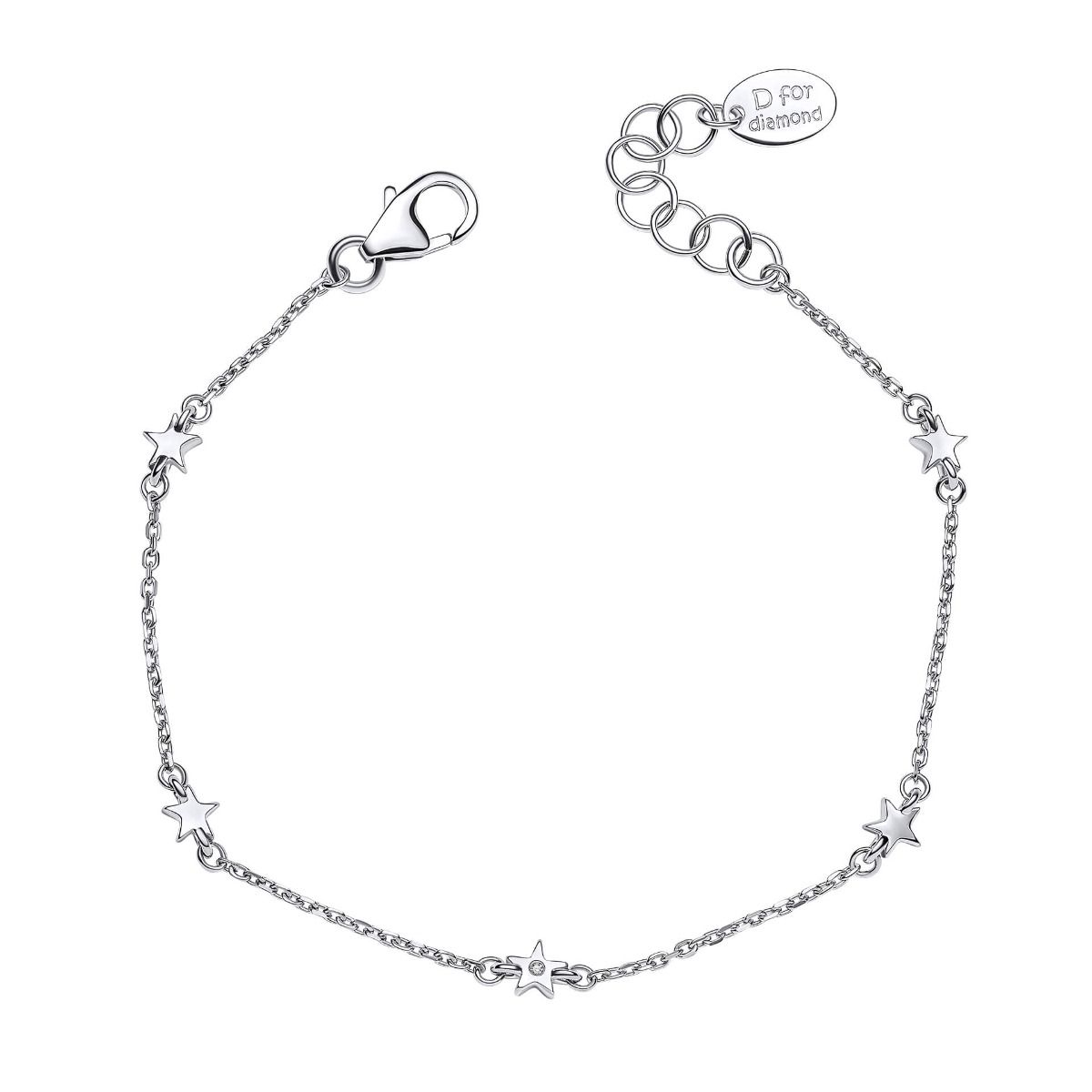 D for Diamond Star Station Bracelet with Real Diamond B5543