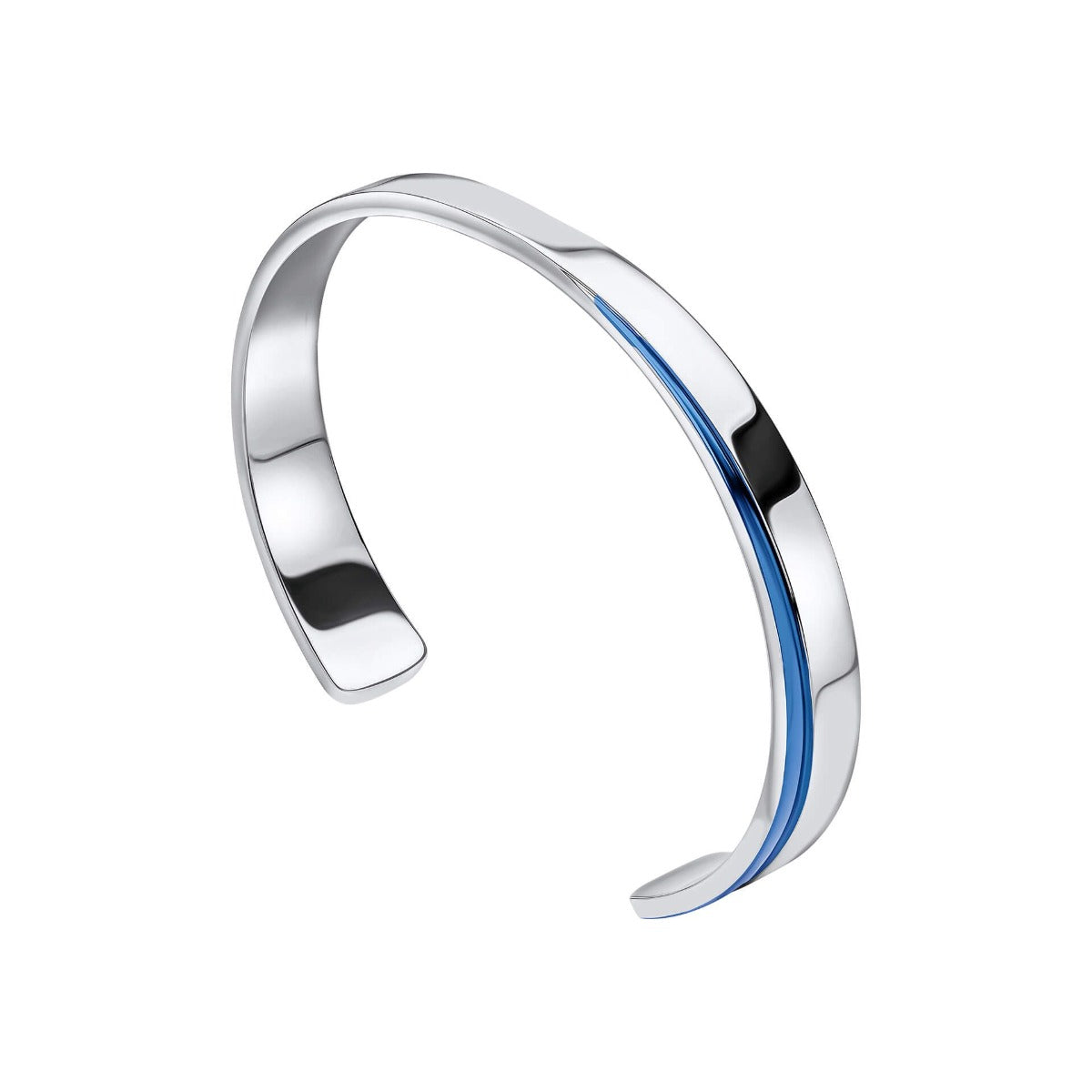 Fred Bennett Stainless Steel and Blue PVD Bangle B5560L