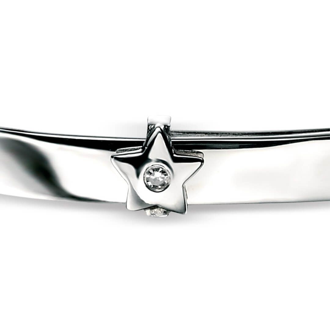 Bangle Ehangu Seren D am Ddiemwnt gyda Diemwnt Go iawn B772