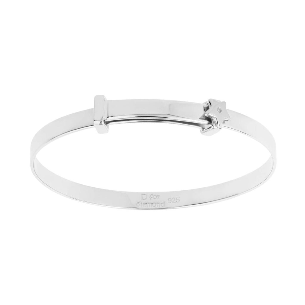 Bangle Ehangu Seren D am Ddiemwnt gyda Diemwnt Go iawn B772