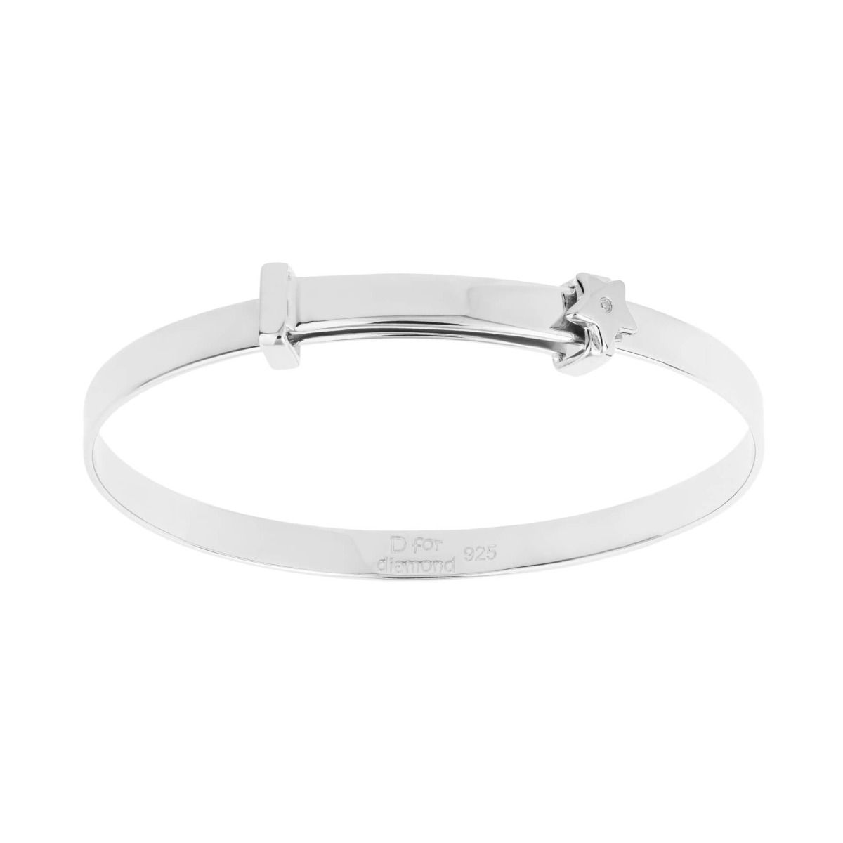 Bangle Ehangu Seren D am Ddiemwnt gyda Diemwnt Go iawn B772