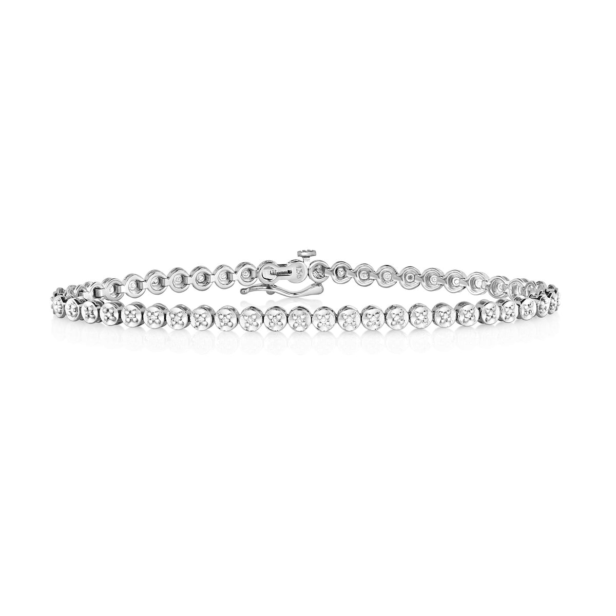 9ct White Gold Diamond Tennis Bracelet 0.25 CT