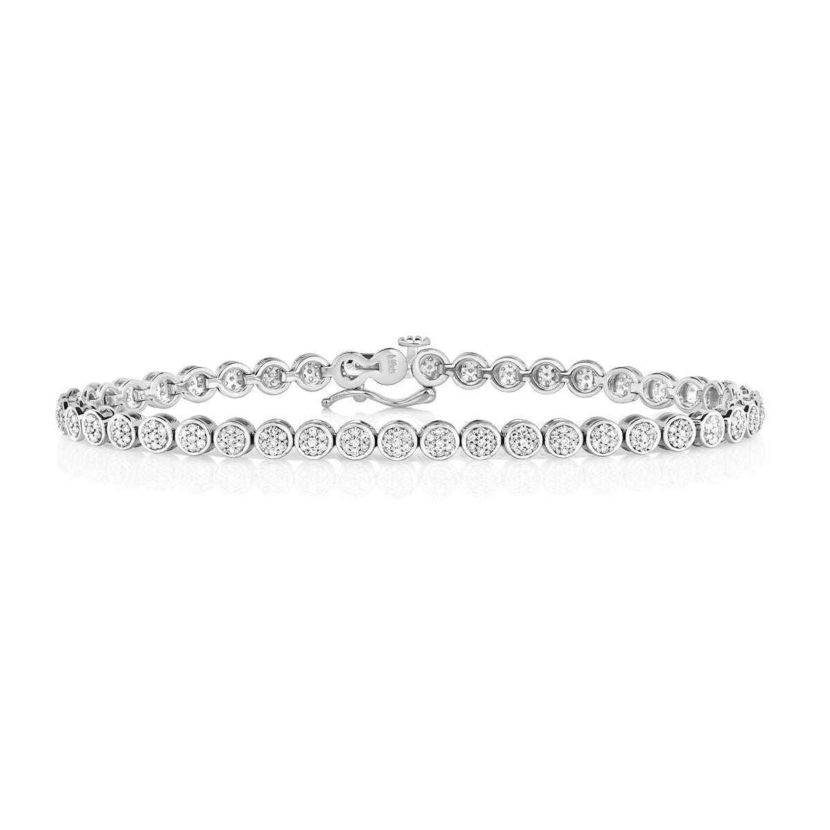 9ct White Gold Diamond Tennis Bracelet 1 CT