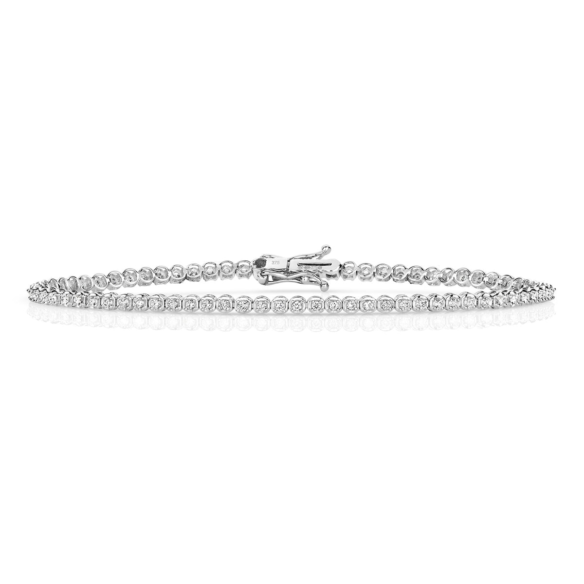 9ct White Gold Diamond Bracelet 0.75 CT