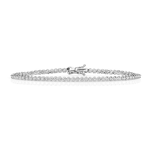 9ct White Gold Diamond Bracelet 0.75 CT