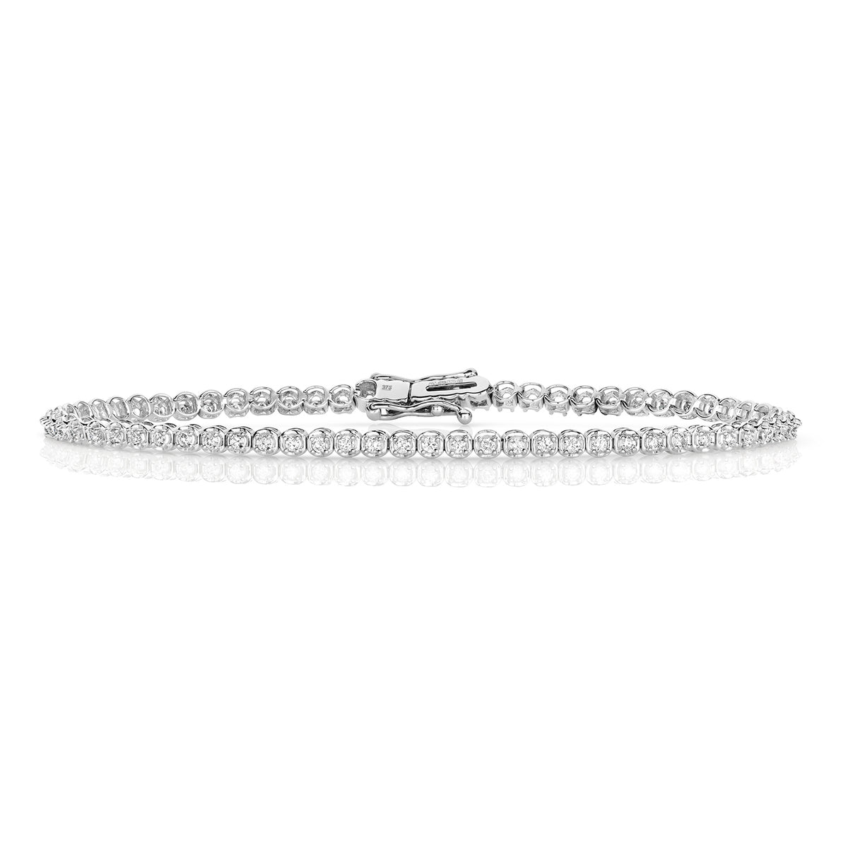 9ct White Gold Diamond Bracelet 1 CT