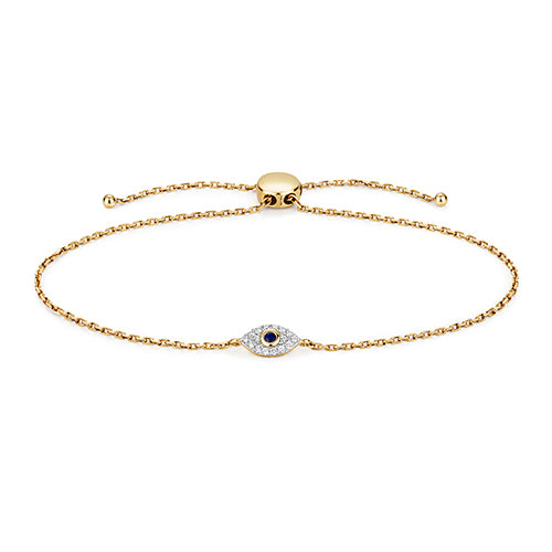Breichled Ddiemwnt Aur Melyn 9ct 0.12 CT