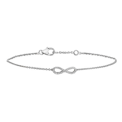 Breichled Ddiemwnt Aur Gwyn 18ct 0.09 CT