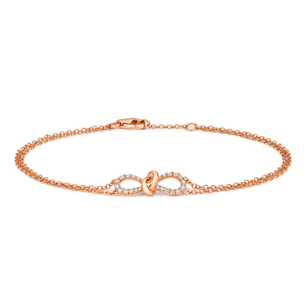 Breichled Ddiemwnt Aur Rhosyn 18k 0.19 CT