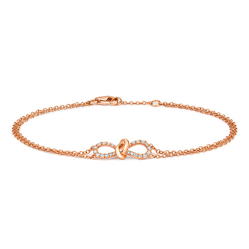 Breichled Ddiemwnt Aur Rhosyn 18k 0.19 CT
