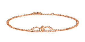 Breichled Ddiemwnt Aur Rhosyn 18k 0.19 CT