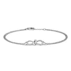 Breichled Ddiemwnt Aur Gwyn 18ct 0.19 CT