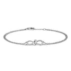 Breichled Ddiemwnt Aur Gwyn 18ct 0.19 CT