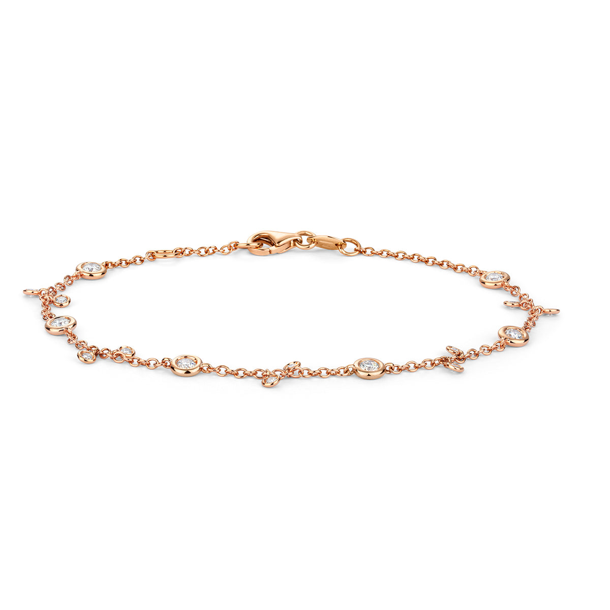 18ct Rose Gold Diamond Bracelet 0.48 CT