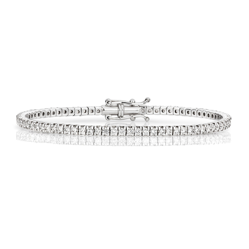 Breichled Ddiemwnt Aur Gwyn 18k 2.22 CT