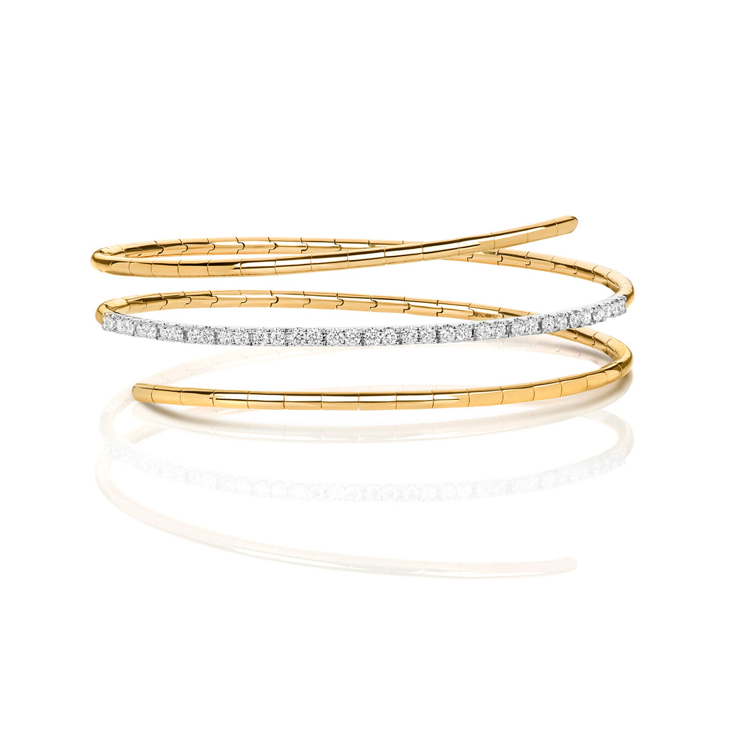 Modrwy Gadwyn Ddeiamwnt Aur Melyn 18ct 0.77CT