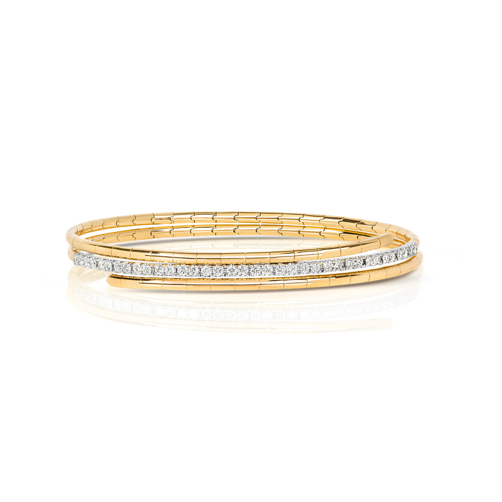 Modrwy Gadwyn Ddeiamwnt Aur Melyn 18ct 0.77CT