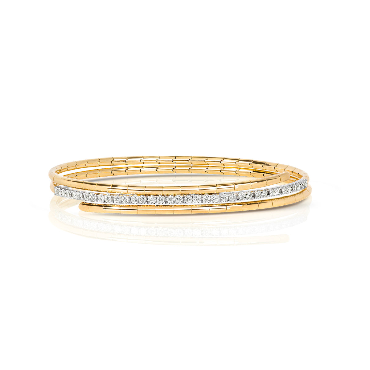 Modrwy Gadwyn Ddeiamwnt Aur Melyn 18ct 0.77CT