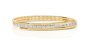 Modrwy Gadwyn Ddeiamwnt Aur Melyn 18ct 0.77CT