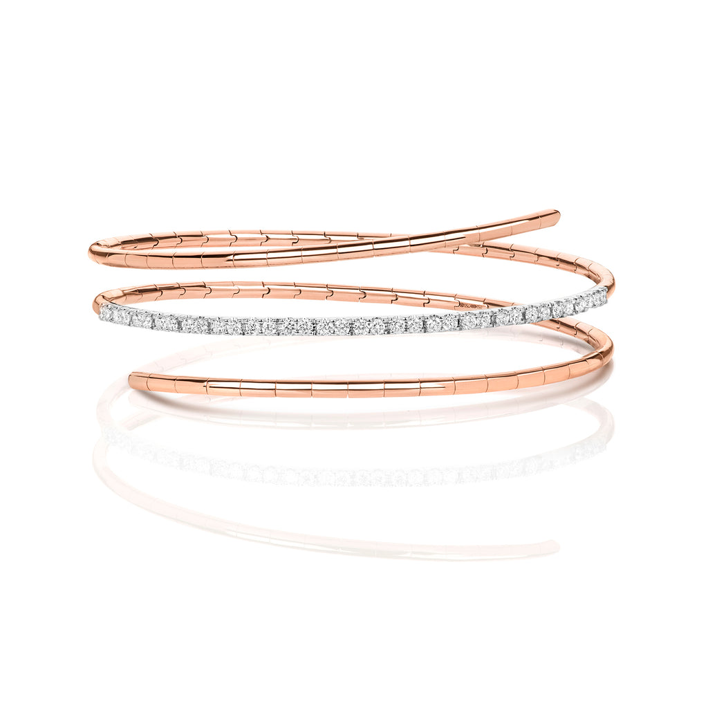 18ct Rose Gold Diamond Bangle 0.77CT