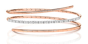 18ct Rose Gold Diamond Bangle 0.77CT