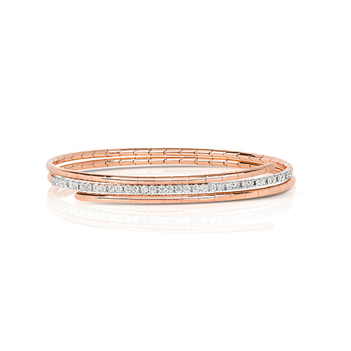 18ct Rose Gold Diamond Bangle 0.77CT