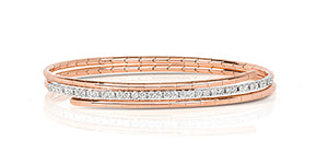 18ct Rose Gold Diamond Bangle 0.77CT