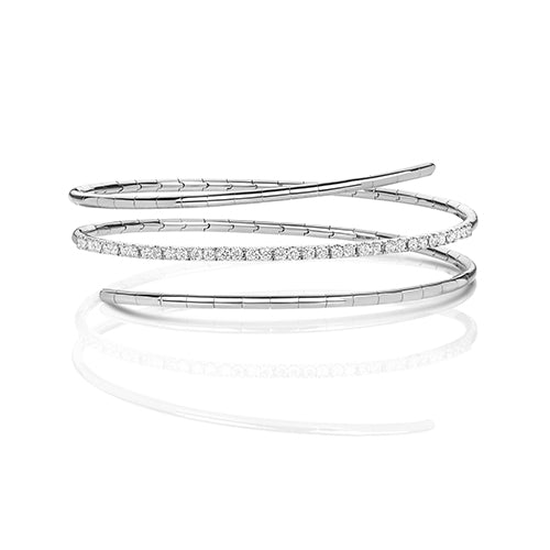 Bangle Aur Gwyn 18k gyda Diemwnt 0.76CT