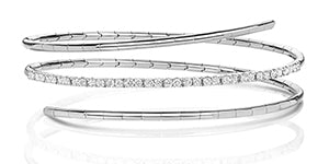 Bangle Aur Gwyn 18k gyda Diemwnt 0.76CT