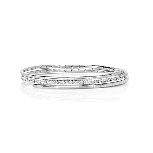 Bangle Aur Gwyn 18k gyda Diemwnt 0.76CT