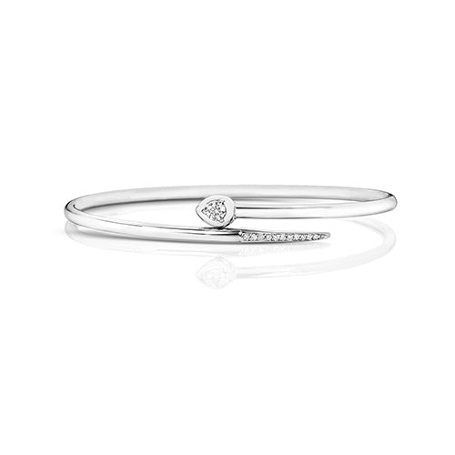 Bangle Diemwnt Aur Gwyn 18ct 0.2CT