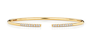 Bangle Aur Melyn 18ct gyda Diemwnt 0.32ct