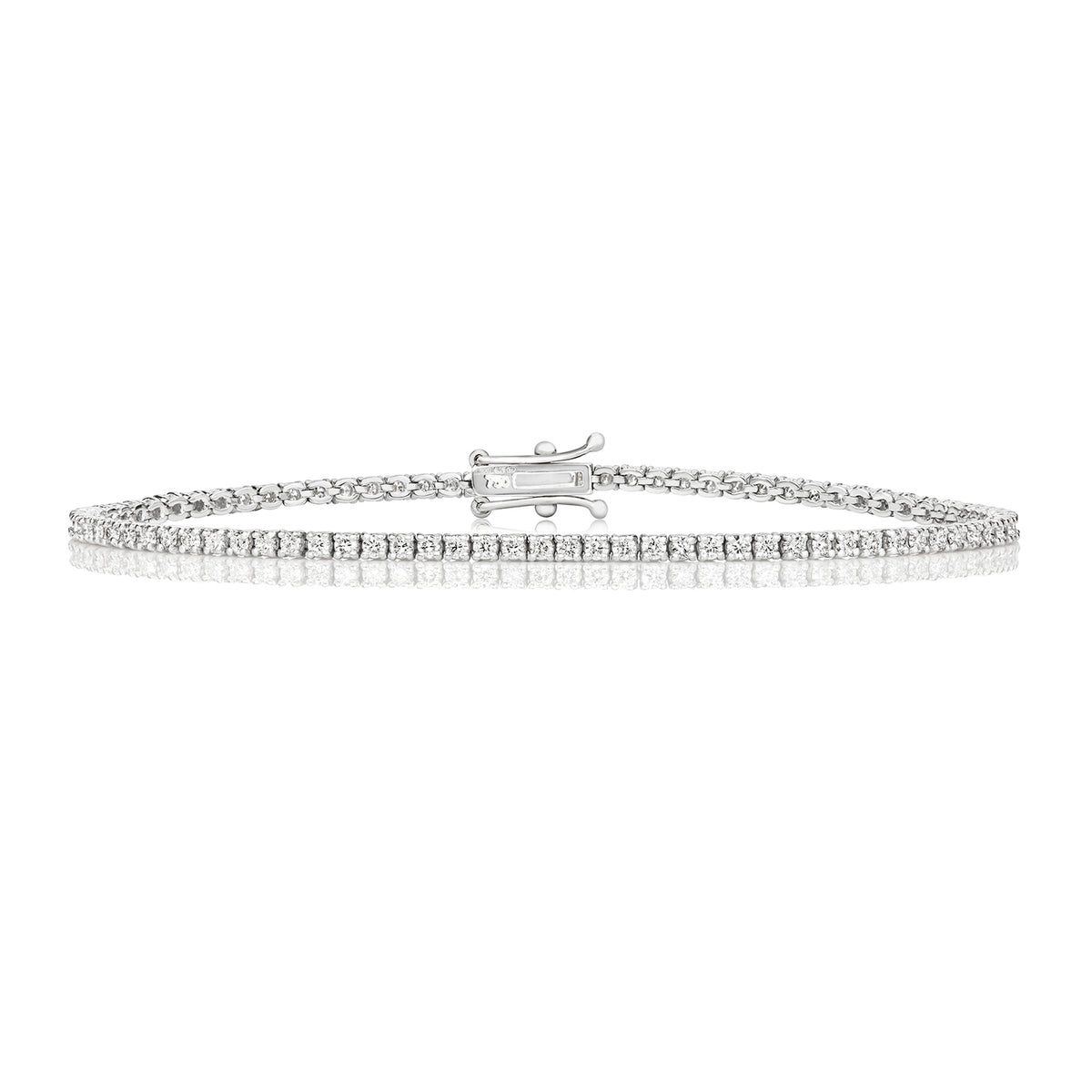 18ct White Gold Diamond Tennis Bracelet 1.76 CT