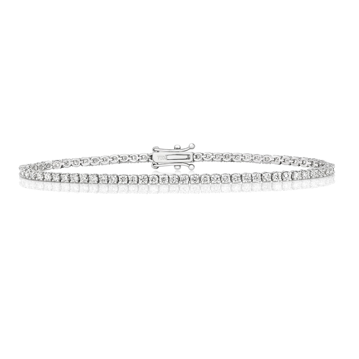 18ct White Gold Diamond Tennis Bracelet BDQ703W