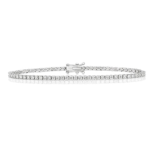 18ct White Gold Diamond Tennis Bracelet 2.73 CT