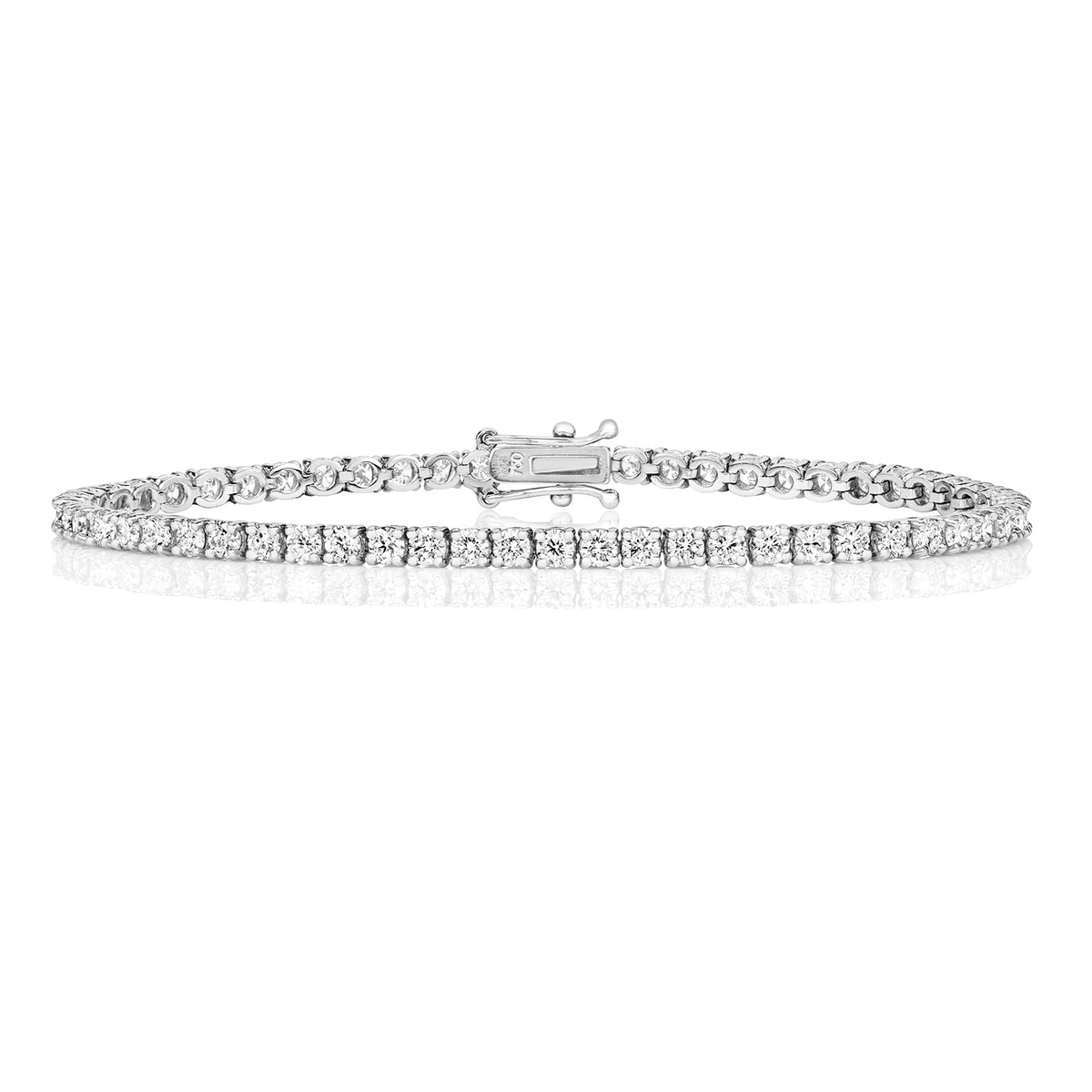 Breichled Tennis Diemwnt Aur Gwyn 18k 4.5 CT