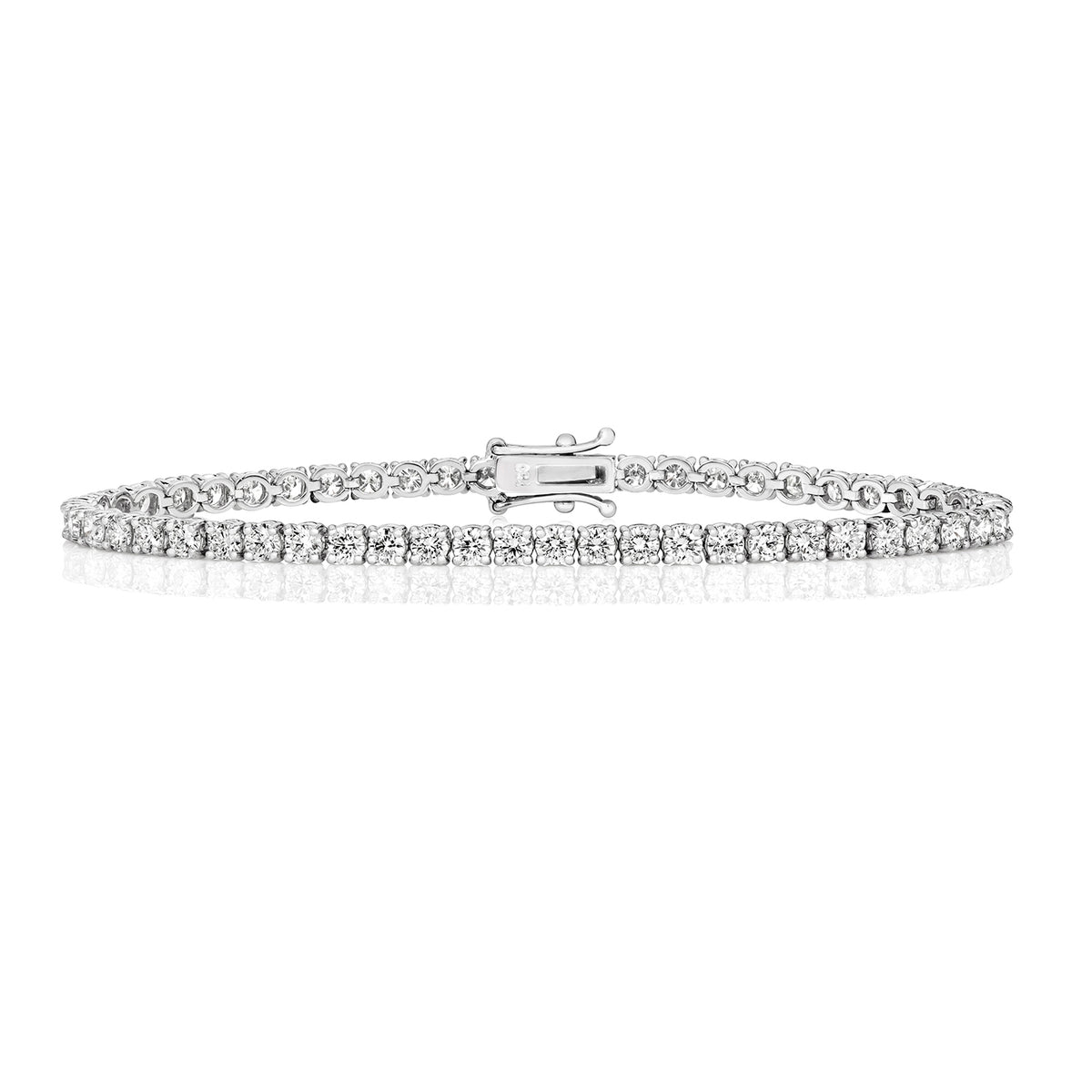 18ct White Gold Diamond Tennis Bracelet 5.3 CT