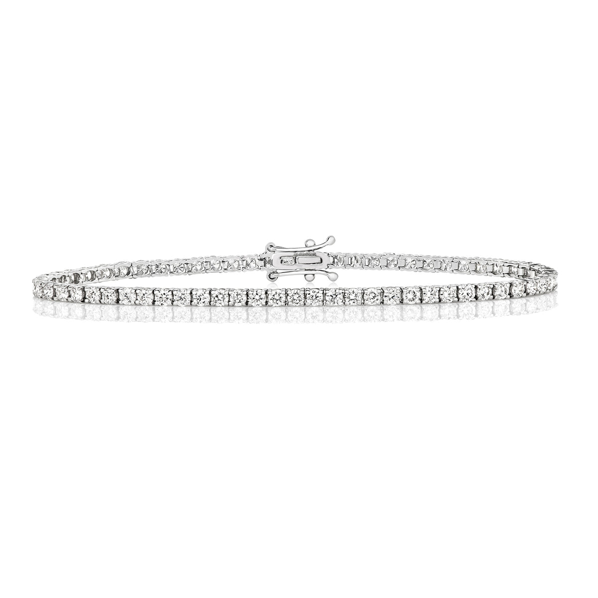 18ct White Gold Diamond Tennis Bracelet BDQ712W