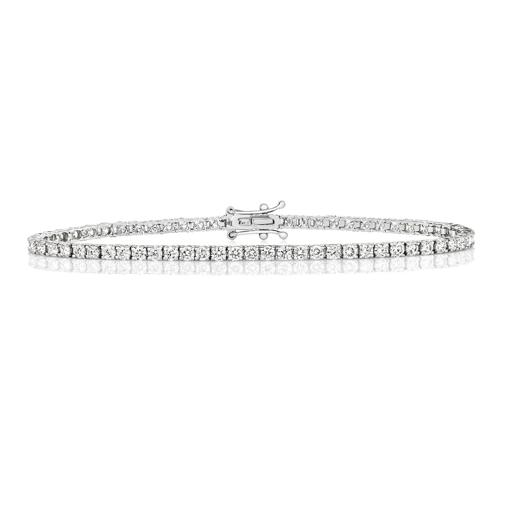 18ct White Gold Diamond Tennis Bracelet BDQ712W
