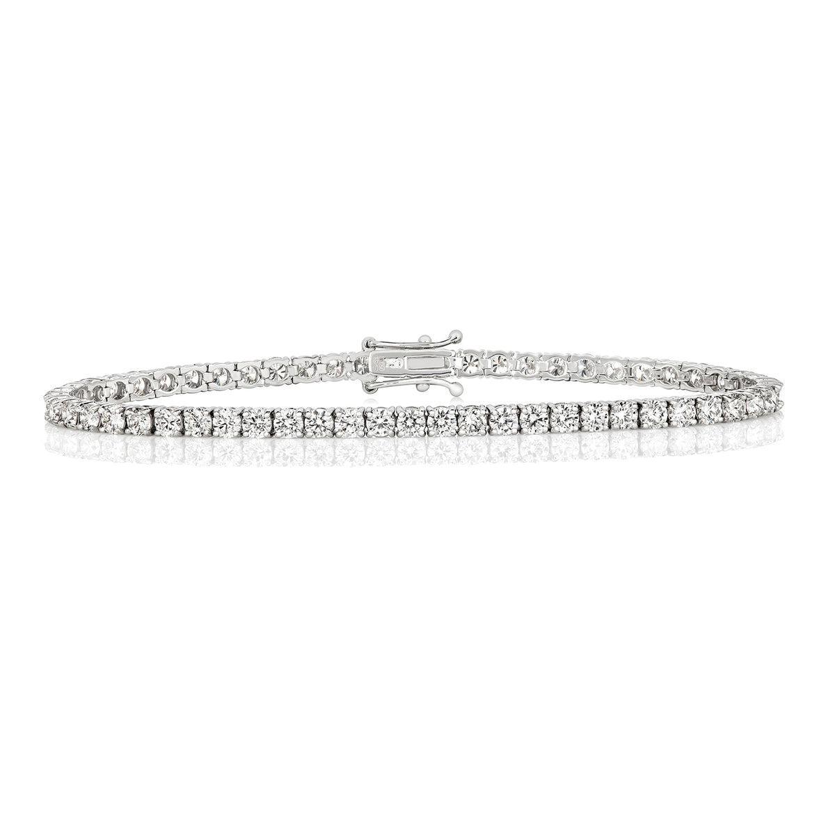 18ct White Gold Diamond Tennis Bracelet 5.7 CT