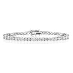 Breichled Tennis Diemwnt Aur Gwyn 18ct 8.08 CT
