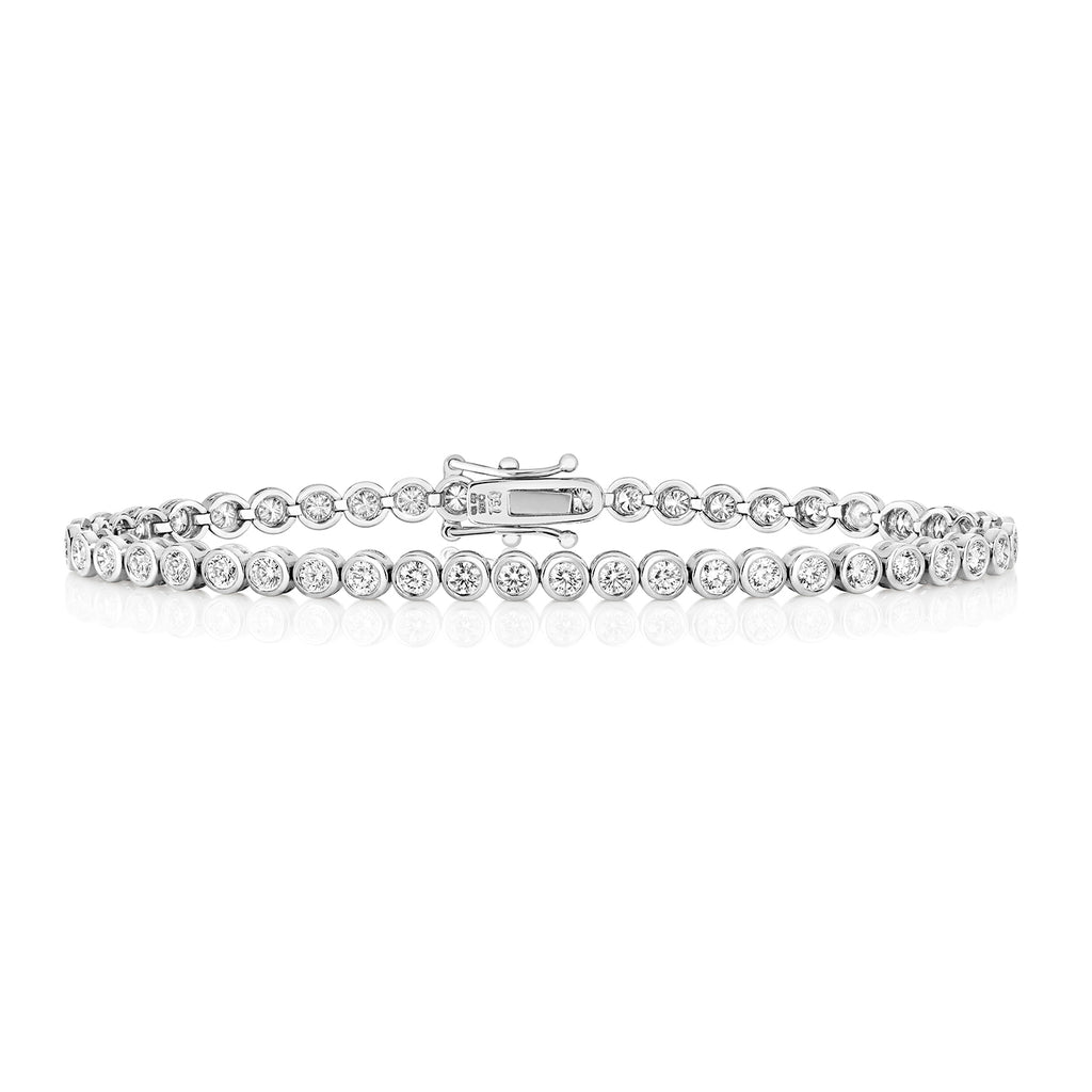 18ct White Gold Diamond Tennis Bracelet BDQ718W