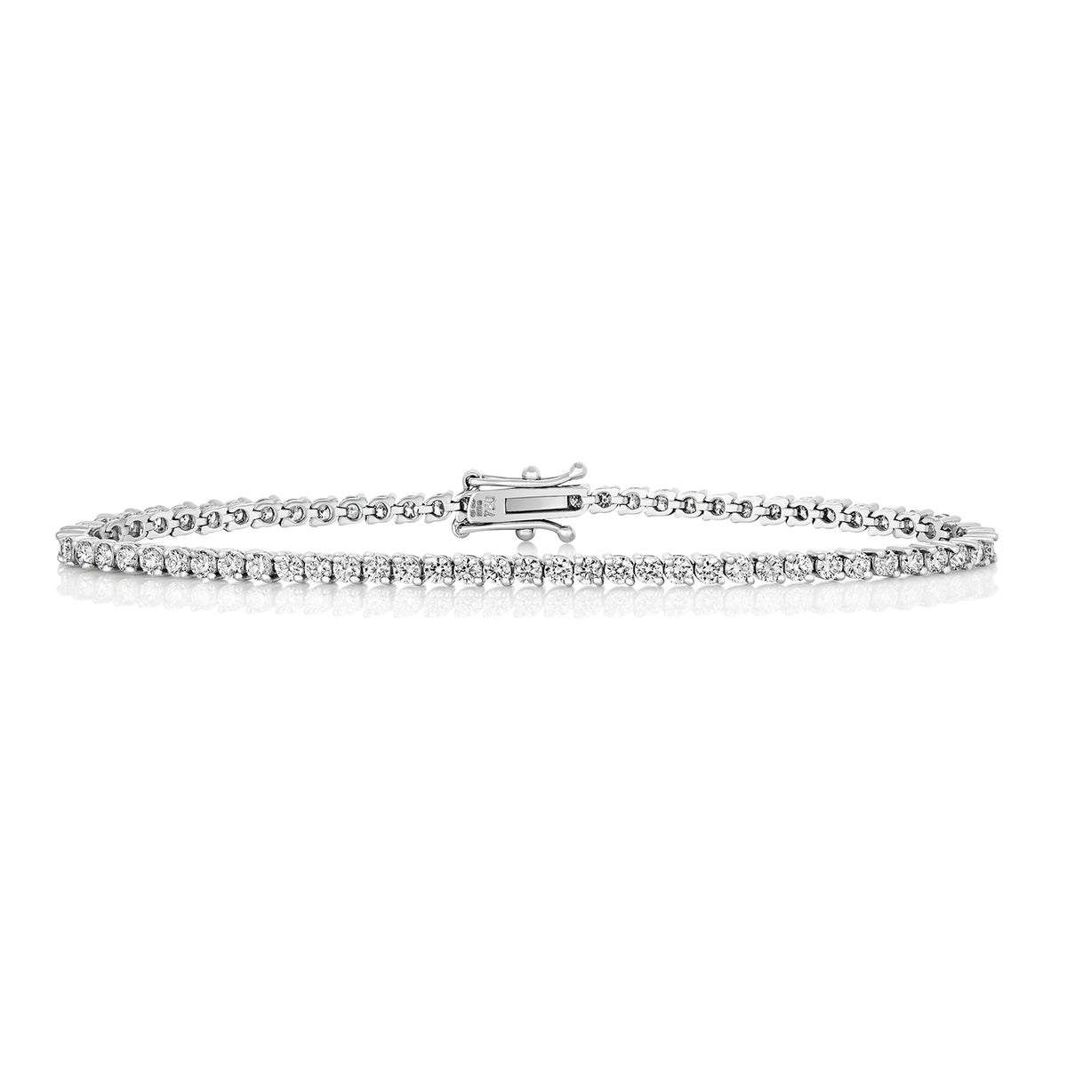 18ct White Gold Diamond Tennis Bracelet 3.37 CT