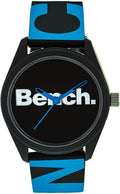 Bench Mens Watch with Black Dial and Blue Silicone Strap BEG002BU
