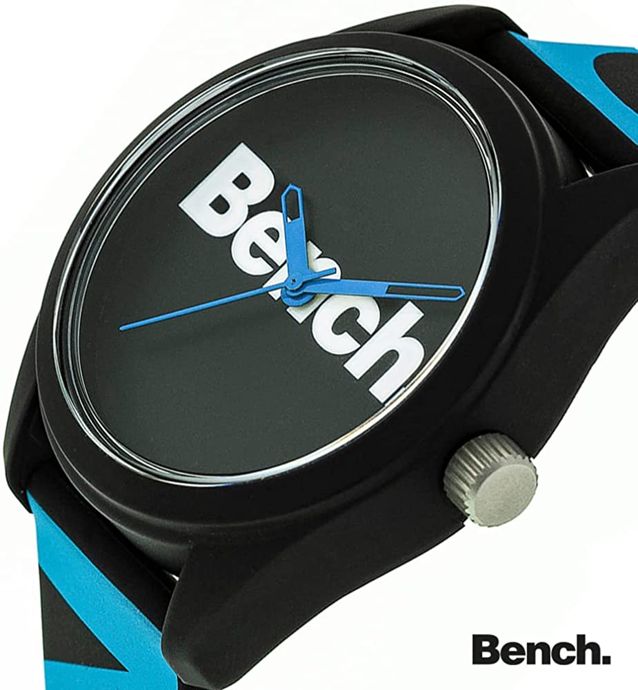 Bench Mens Watch with Black Dial and Blue Silicone Strap BEG002BU