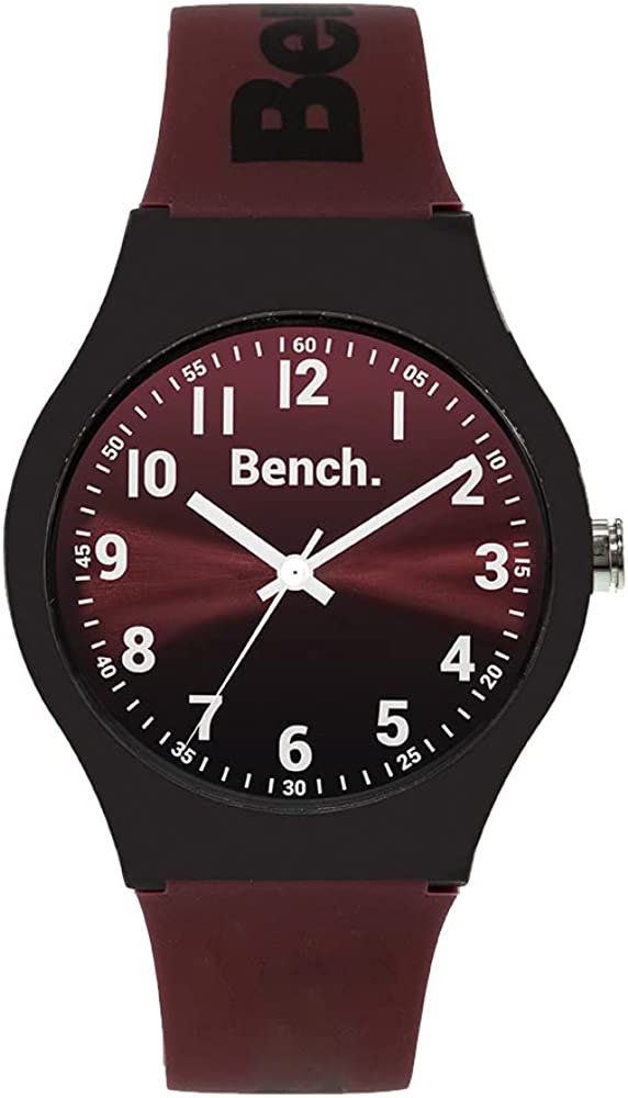 Bench Mens Watch with Burgundy Dial and Burgundy Silicone Strap BEG004R