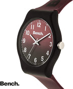 Bench Mens Watch with Burgundy Dial and Burgundy Silicone Strap BEG004R