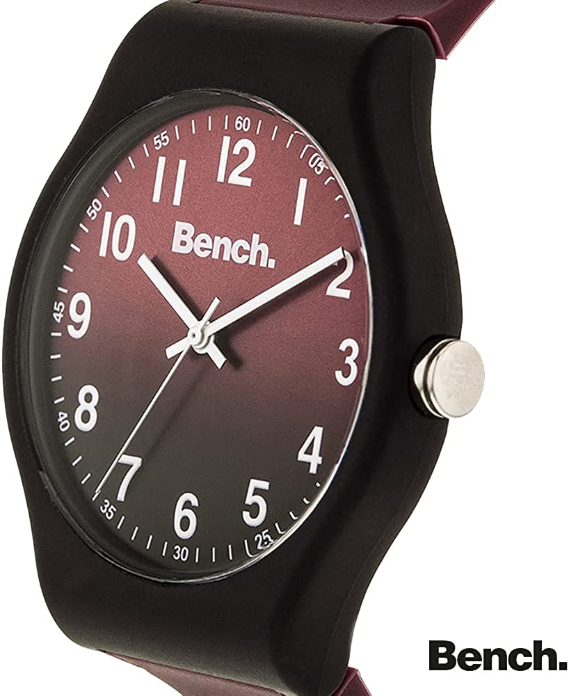 Bench Mens Watch with Burgundy Dial and Burgundy Silicone Strap BEG004R